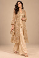 Gold Embroidered Sheer Long Jacket