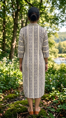 Timeless Flora: The V - Neck Shirt Dress - The Anokha Bandhan