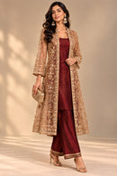 Gold Embroidered Sheer Long Jacket