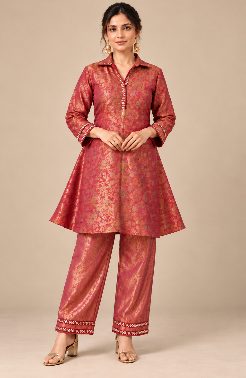 Brocade Top & Tissue Trouser Co-ord Set