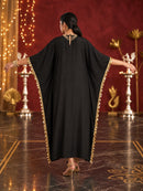 Black Kaftaan with Handcrafted Zari Embroidery